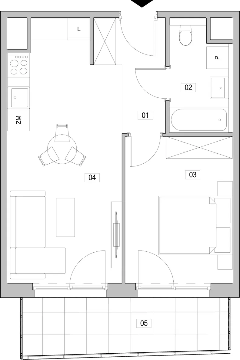 2 pokoje, mieszkanie 41,70 m², piętro 2, oferta nr F.2.277, ATAL Unii Lubelskiej, Poznań, Rataje, Starołęka, ul. Heleny Tadeuszak