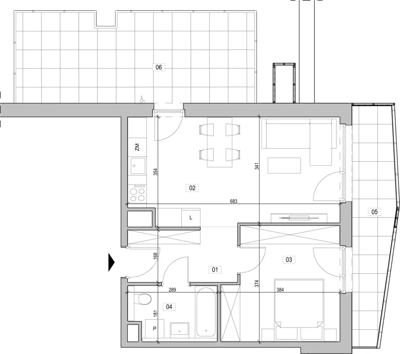 2 pokoje, mieszkanie 46,88 m², piętro 4, oferta nr E.4.222, ATAL Unii Lubelskiej, Poznań, Rataje, Starołęka, ul. Heleny Tadeuszak