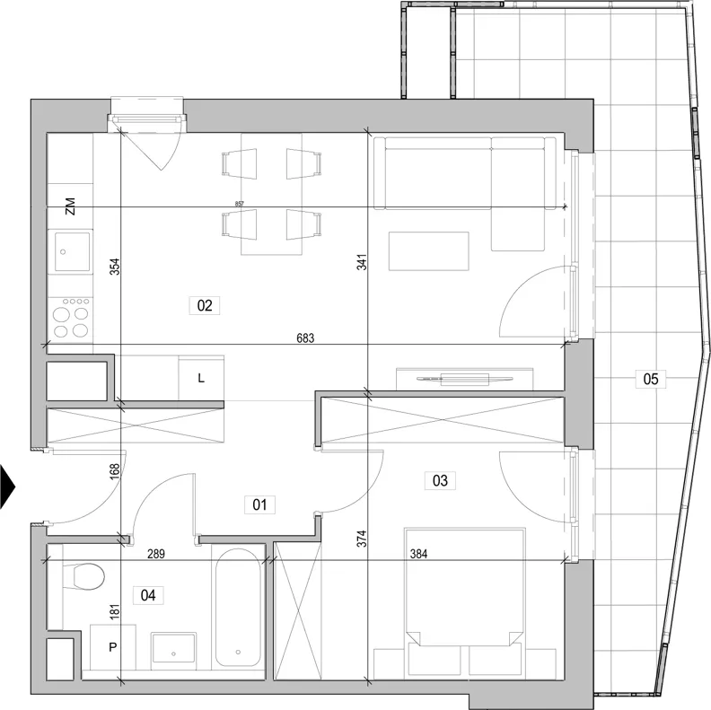 2 pokoje, mieszkanie 46,88 m², piętro 7, oferta nr E.7.234, ATAL Unii Lubelskiej, Poznań, Rataje, Starołęka, ul. Heleny Tadeuszak