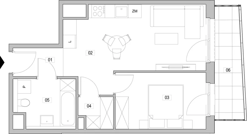 2 pokoje, mieszkanie 41,90 m², piętro 9, oferta nr D.9.173, ATAL Unii Lubelskiej, Poznań, Rataje, Starołęka, ul. Heleny Tadeuszak