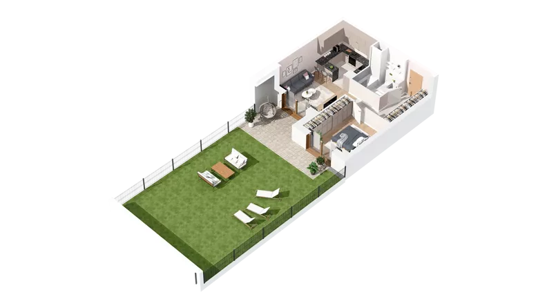 2 pokoje, mieszkanie 46,80 m², parter, oferta nr 2.00.E03, Ogrody Andersa IV, Gliwice, Wojska Polskiego, ul. J. Sowińskiego