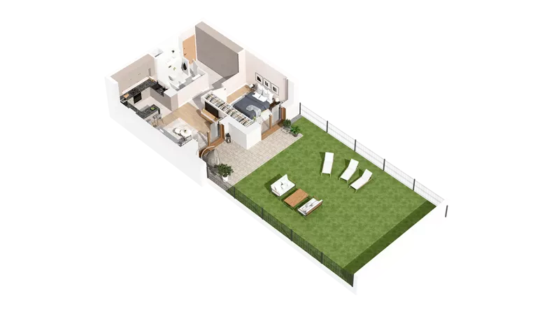 2 pokoje, mieszkanie 46,80 m², parter, oferta nr 2.00.E03, Ogrody Andersa IV, Gliwice, Wojska Polskiego, ul. J. Sowińskiego
