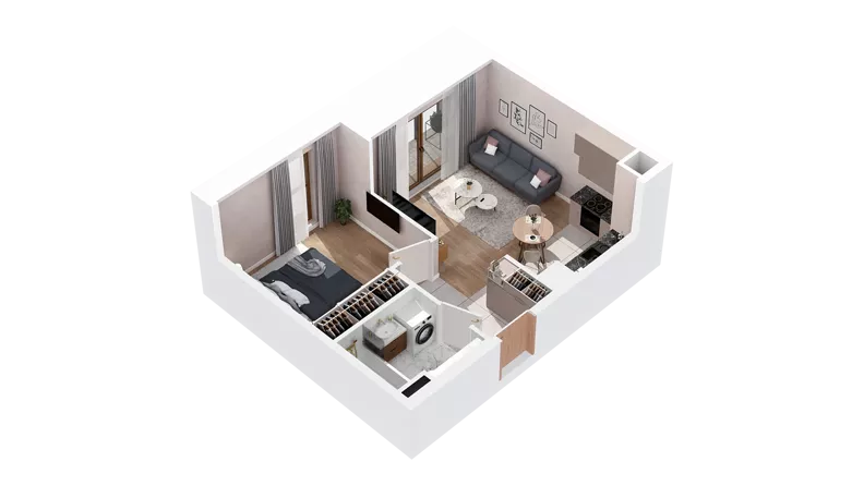 2 pokoje, mieszkanie 37,62 m², piętro 1, oferta nr 2.01.B14, Ogrody Andersa IV, Gliwice, Wojska Polskiego, ul. J. Sowińskiego