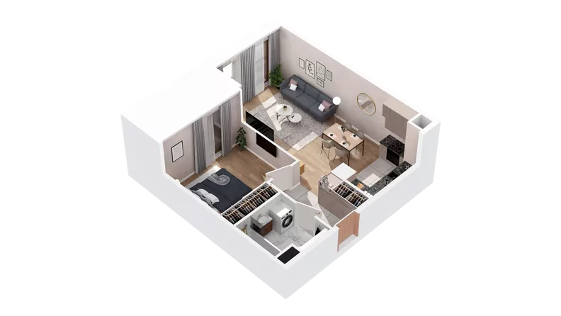 2 pokoje, mieszkanie 48,06 m², piętro 1, oferta nr 2.01.E13, Ogrody Andersa IV, Gliwice, Wojska Polskiego, ul. J. Sowińskiego