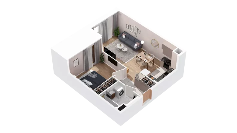 2 pokoje, mieszkanie 47,87 m², piętro 2, oferta nr 2.02.A12, Ogrody Andersa IV, Gliwice, Wojska Polskiego, ul. J. Sowińskiego