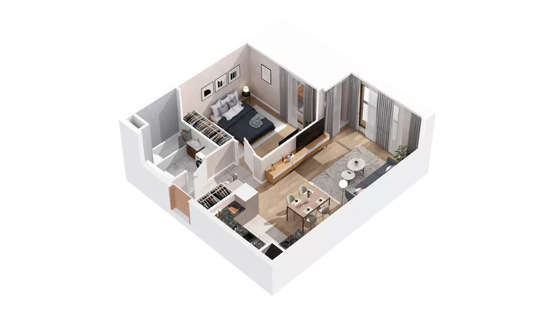 2 pokoje, mieszkanie 47,87 m², piętro 2, oferta nr 2.02.A12, Ogrody Andersa IV, Gliwice, Wojska Polskiego, ul. J. Sowińskiego