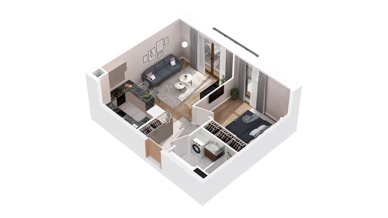 2 pokoje, mieszkanie 41,39 m², piętro 2, oferta nr 2.02.A15, Ogrody Andersa IV, Gliwice, Wojska Polskiego, ul. J. Sowińskiego