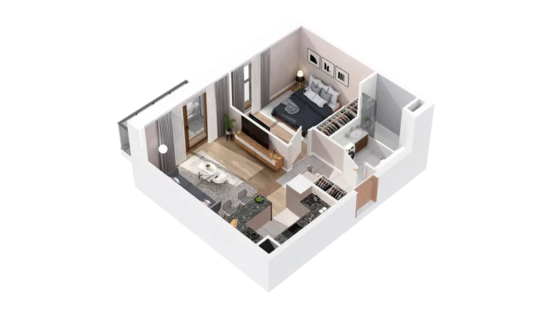 2 pokoje, mieszkanie 41,39 m², piętro 2, oferta nr 2.02.A15, Ogrody Andersa IV, Gliwice, Wojska Polskiego, ul. J. Sowińskiego