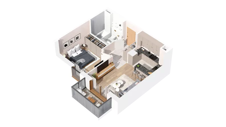 2 pokoje, mieszkanie 41,39 m², piętro 2, oferta nr 2.02.A15, Ogrody Andersa IV, Gliwice, Wojska Polskiego, ul. J. Sowińskiego
