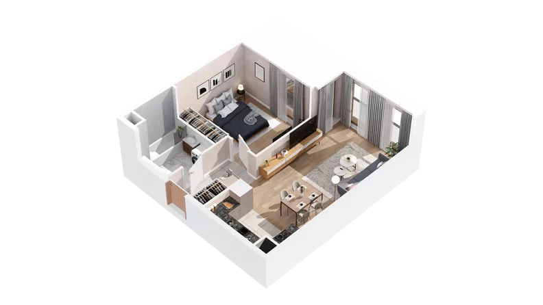 2 pokoje, mieszkanie 48,05 m², piętro 2, oferta nr 2.02.B18, Ogrody Andersa IV, Gliwice, Wojska Polskiego, ul. J. Sowińskiego