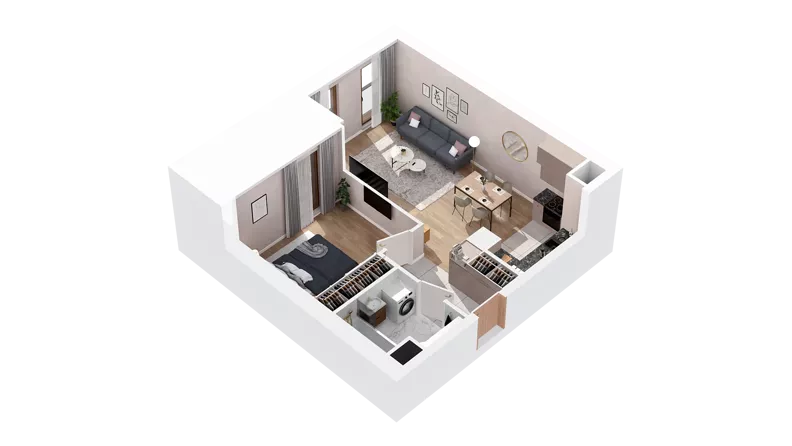 2 pokoje, mieszkanie 47,90 m², piętro 2, oferta nr 2.02.B19, Ogrody Andersa IV, Gliwice, Wojska Polskiego, ul. J. Sowińskiego