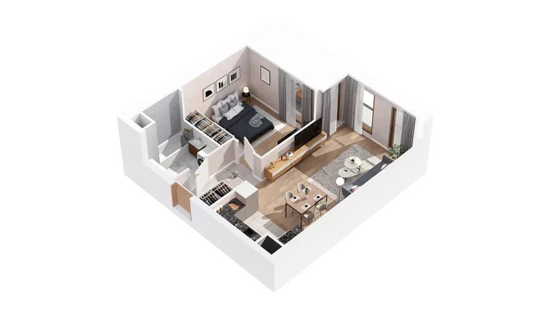 2 pokoje, mieszkanie 47,90 m², piętro 2, oferta nr 2.02.B19, Ogrody Andersa IV, Gliwice, Wojska Polskiego, ul. J. Sowińskiego
