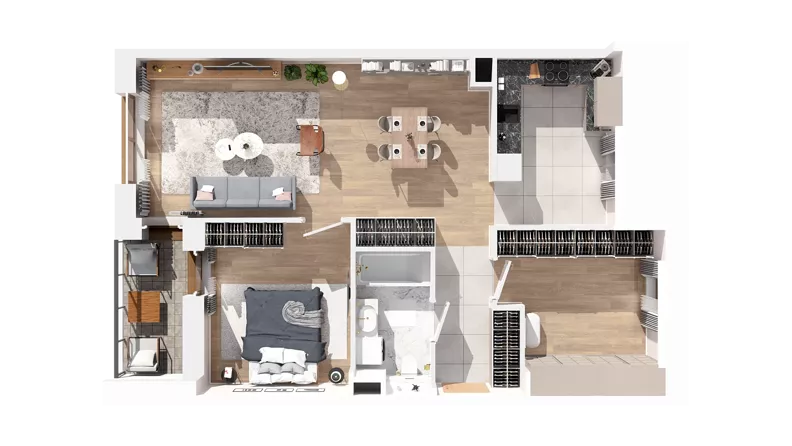 2 pokoje, mieszkanie 70,51 m², piętro 2, oferta nr 2.02.C07, Ogrody Andersa IV, Gliwice, Wojska Polskiego, ul. J. Sowińskiego