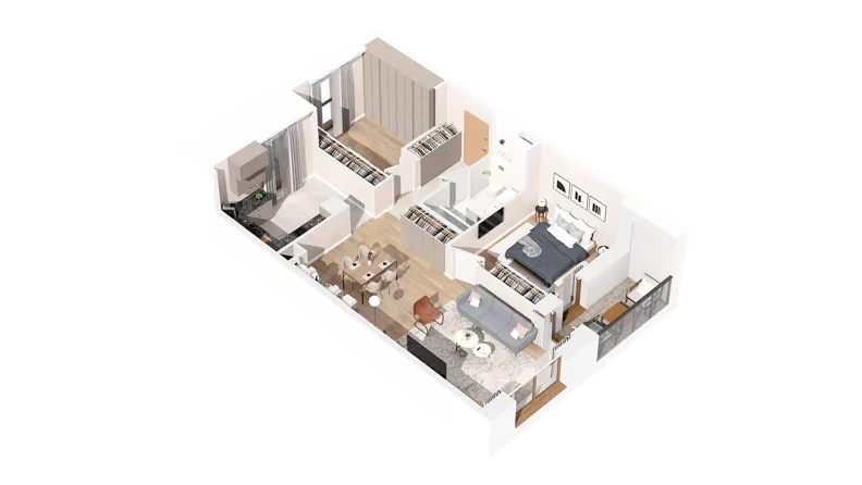 2 pokoje, mieszkanie 70,51 m², piętro 2, oferta nr 2.02.C07, Ogrody Andersa IV, Gliwice, Wojska Polskiego, ul. J. Sowińskiego