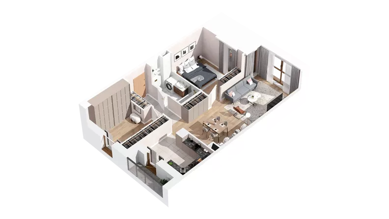 2 pokoje, mieszkanie 70,51 m², piętro 2, oferta nr 2.02.C07, Ogrody Andersa IV, Gliwice, Wojska Polskiego, ul. J. Sowińskiego