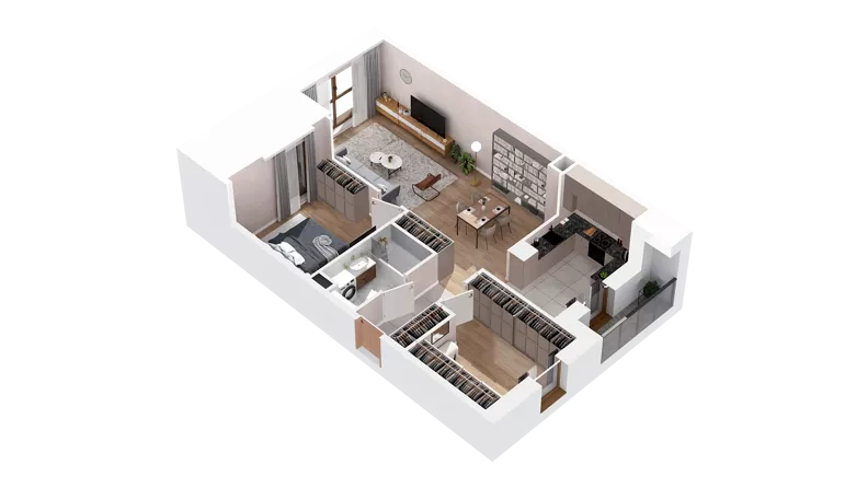 2 pokoje, mieszkanie 70,51 m², piętro 2, oferta nr 2.02.C07, Ogrody Andersa IV, Gliwice, Wojska Polskiego, ul. J. Sowińskiego
