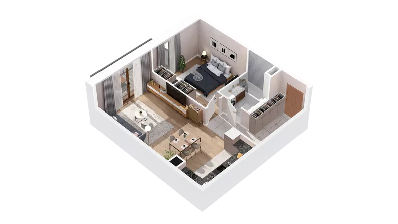 2 pokoje, mieszkanie 52,95 m², piętro 2, oferta nr 2.02.D17, Ogrody Andersa IV, Gliwice, Wojska Polskiego, ul. J. Sowińskiego
