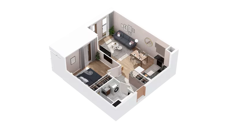 2 pokoje, mieszkanie 48,07 m², piętro 2, oferta nr 2.02.E22, Ogrody Andersa IV, Gliwice, Wojska Polskiego, ul. J. Sowińskiego