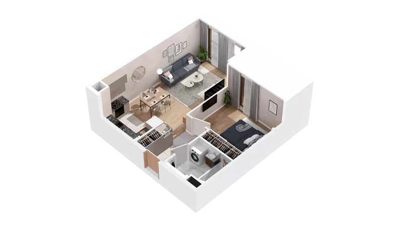 2 pokoje, mieszkanie 48,06 m², piętro 3, oferta nr 2.03.A17, Ogrody Andersa IV, Gliwice, Wojska Polskiego, ul. J. Sowińskiego
