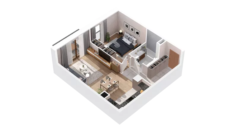 2 pokoje, mieszkanie 52,95 m², piętro 3, oferta nr 2.03.D23, Ogrody Andersa IV, Gliwice, Wojska Polskiego, ul. J. Sowińskiego