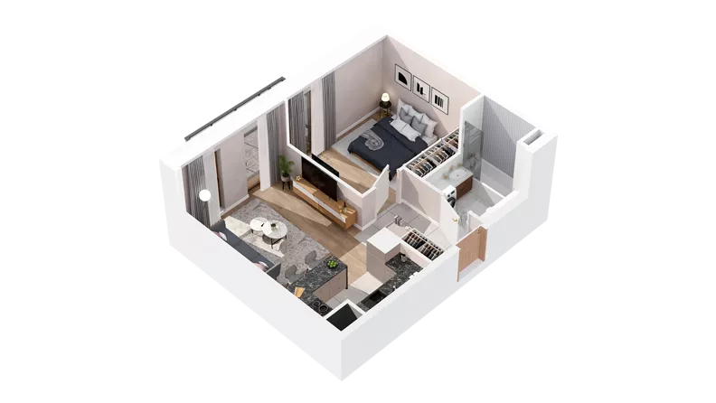 2 pokoje, mieszkanie 41,08 m², piętro 3, oferta nr 2.03.D24, Ogrody Andersa IV, Gliwice, Wojska Polskiego, ul. J. Sowińskiego