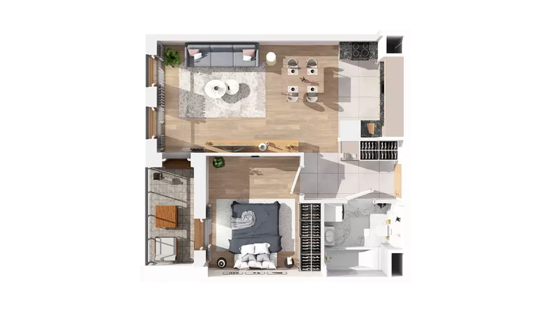 2 pokoje, mieszkanie 48,06 m², piętro 3, oferta nr 2.03.E29, Ogrody Andersa IV, Gliwice, Wojska Polskiego, ul. J. Sowińskiego