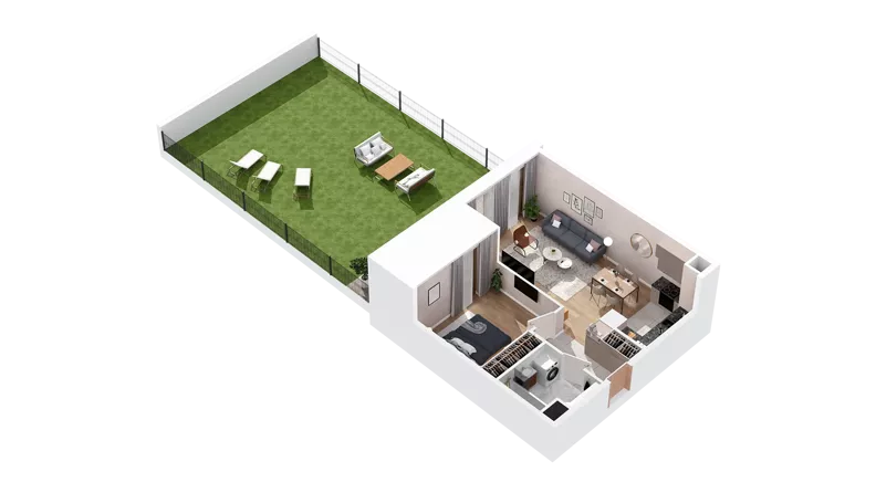 2 pokoje, mieszkanie 46,68 m², parter, oferta nr 3.00.A02, Ogrody Andersa IV, Gliwice, Wojska Polskiego, ul. J. Sowińskiego