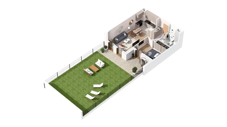 2 pokoje, mieszkanie 46,68 m², parter, oferta nr 3.00.A02, Ogrody Andersa IV, Gliwice, Wojska Polskiego, ul. J. Sowińskiego
