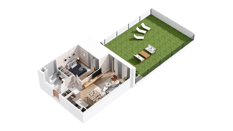 2 pokoje, mieszkanie 46,68 m², parter, oferta nr 3.00.A02, Ogrody Andersa IV, Gliwice, Wojska Polskiego, ul. J. Sowińskiego