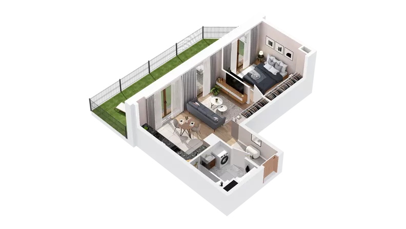 2 pokoje, mieszkanie 40,51 m², parter, oferta nr 3.00.B01, Ogrody Andersa IV, Gliwice, Wojska Polskiego, ul. J. Sowińskiego