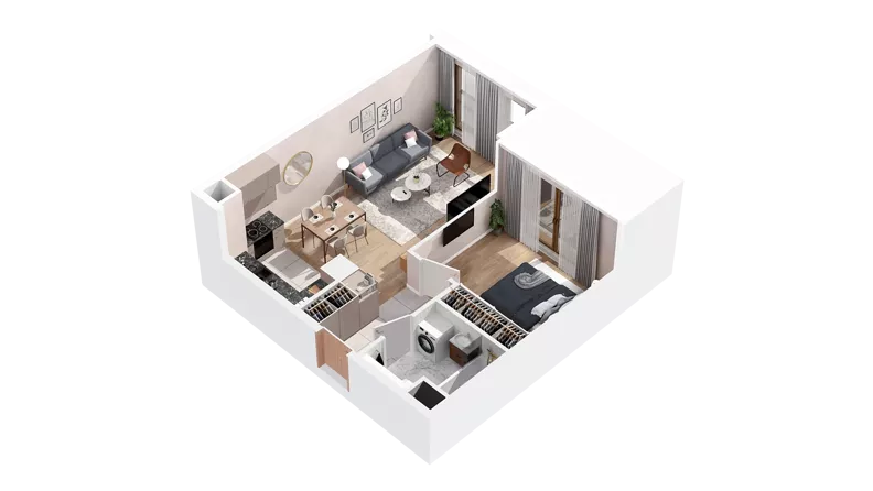 2 pokoje, mieszkanie 48,13 m², piętro 1, oferta nr 3.01.A09, Ogrody Andersa IV, Gliwice, Wojska Polskiego, ul. J. Sowińskiego