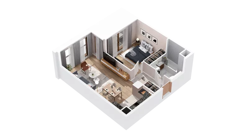 2 pokoje, mieszkanie 48,13 m², piętro 1, oferta nr 3.01.A09, Ogrody Andersa IV, Gliwice, Wojska Polskiego, ul. J. Sowińskiego