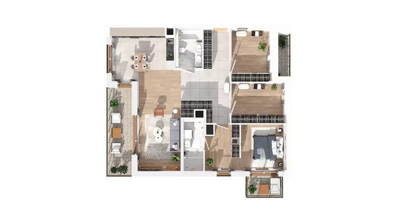 2 pokoje, mieszkanie 99,54 m², piętro 4, oferta nr 3.04.C19, Ogrody Andersa IV, Gliwice, Wojska Polskiego, ul. J. Sowińskiego