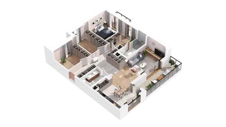2 pokoje, mieszkanie 99,54 m², piętro 4, oferta nr 3.04.C19, Ogrody Andersa IV, Gliwice, Wojska Polskiego, ul. J. Sowińskiego