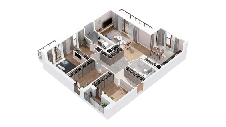 2 pokoje, mieszkanie 99,54 m², piętro 4, oferta nr 3.04.C19, Ogrody Andersa IV, Gliwice, Wojska Polskiego, ul. J. Sowińskiego