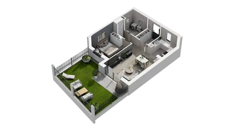 2 pokoje, mieszkanie 49,68 m², parter, oferta nr 14B.1, Przystań Sobieszewo, Gdańsk, Wyspa Sobieszewska, ul. Narcyzowa