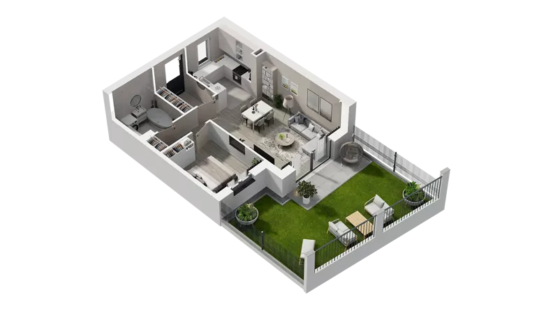 2 pokoje, mieszkanie 49,68 m², parter, oferta nr 14B.1, Przystań Sobieszewo, Gdańsk, Wyspa Sobieszewska, ul. Narcyzowa