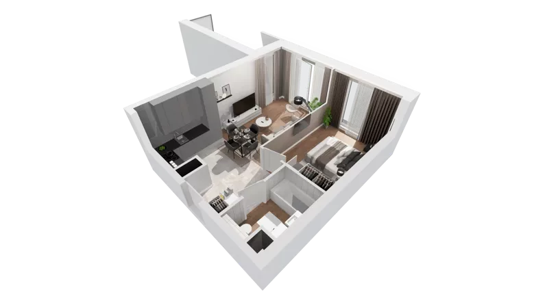 2 pokoje, apartament 41,10 m², piętro 16, oferta nr C-16-179C, ATAL Olimpijska, Katowice, Śródmieście, Bogucice, ul. Olimpijska / al. Korfantego