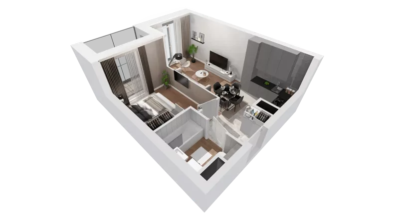 2 pokoje, mieszkanie 37,88 m², piętro 4, oferta nr C-04-42C, ATAL Olimpijska, Katowice, Śródmieście, Bogucice, ul. Olimpijska / al. Korfantego