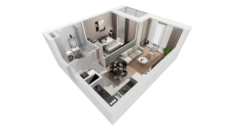 2 pokoje, mieszkanie 38,02 m², piętro 5, oferta nr C-05-55C, ATAL Olimpijska, Katowice, Śródmieście, Bogucice, ul. Olimpijska / al. Korfantego