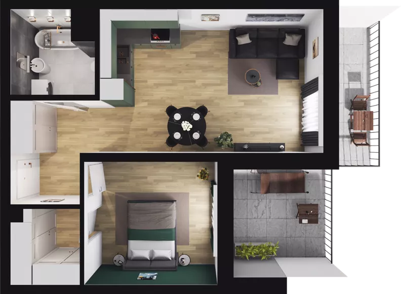 2 pokoje, mieszkanie 48,26 m², parter, oferta nr D2_0_2, Nowe Miasto Polesie IV, Łódź, Polesie, Lublinek-Pienista, ul. Pienista