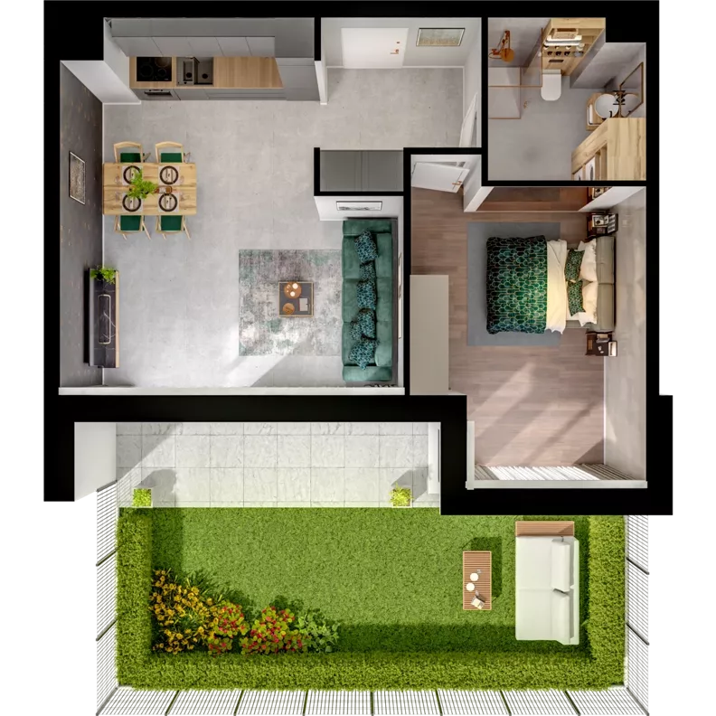 3 pokoje, mieszkanie 52,62 m², parter, oferta nr A01.0.09, Skwer Witosa, Piastów, ul. Bodycha/Witosa