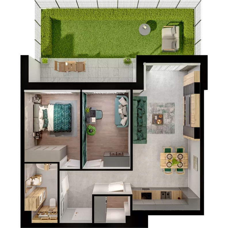 3 pokoje, mieszkanie 62,04 m², parter, oferta nr A01.0.04, Skwer Witosa, Piastów, ul. Bodycha/Witosa