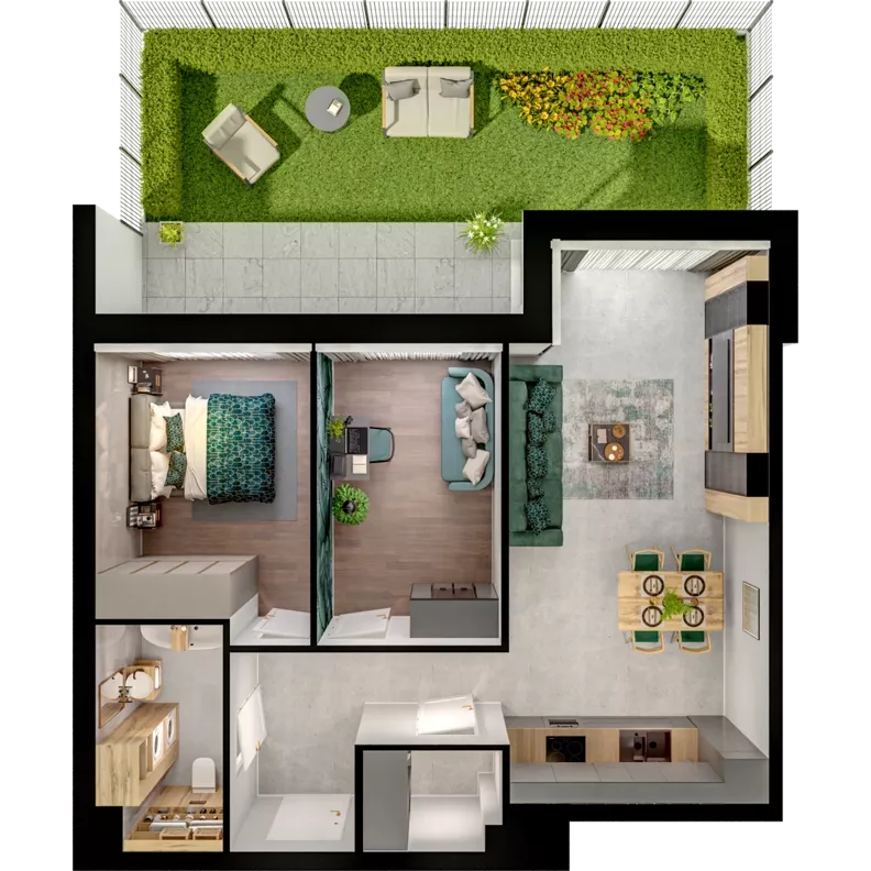 3 pokoje, mieszkanie 62,06 m², parter, oferta nr A02.0.38, Skwer Witosa, Piastów, ul. Bodycha/Witosa