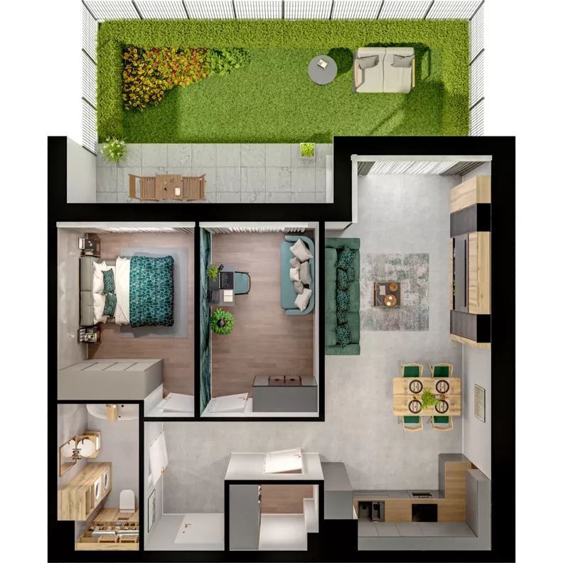 3 pokoje, mieszkanie 62,92 m², parter, oferta nr A01.0.07, Skwer Witosa, Piastów, ul. Bodycha/Witosa