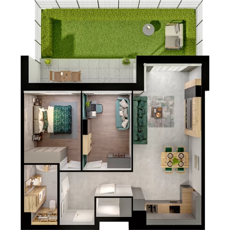 3 pokoje, mieszkanie 63,17 m², parter, oferta nr A01.0.06, Skwer Witosa, Piastów, ul. Bodycha/Witosa