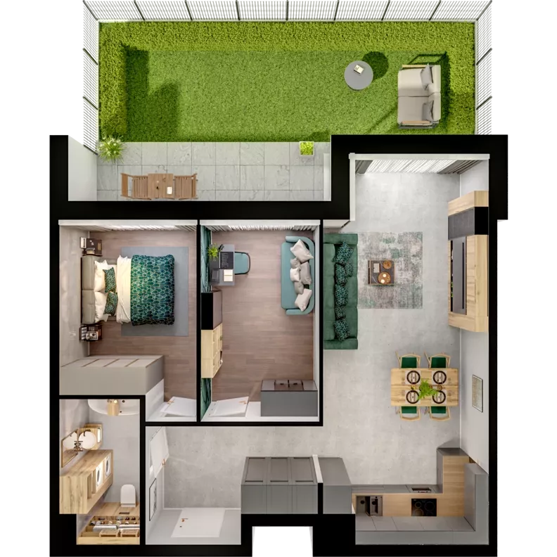 3 pokoje, mieszkanie 63,18 m², parter, oferta nr A01.0.05, Skwer Witosa, Piastów, ul. Bodycha/Witosa