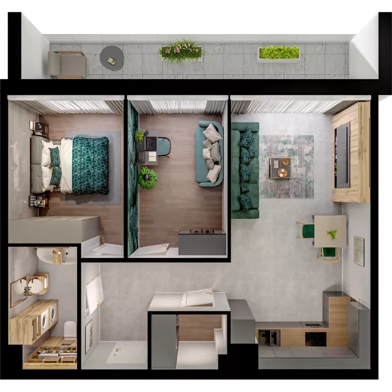 3 pokoje, mieszkanie 59,79 m², piętro 1, oferta nr A01.1.13, Skwer Witosa, Piastów, ul. Bodycha/Witosa
