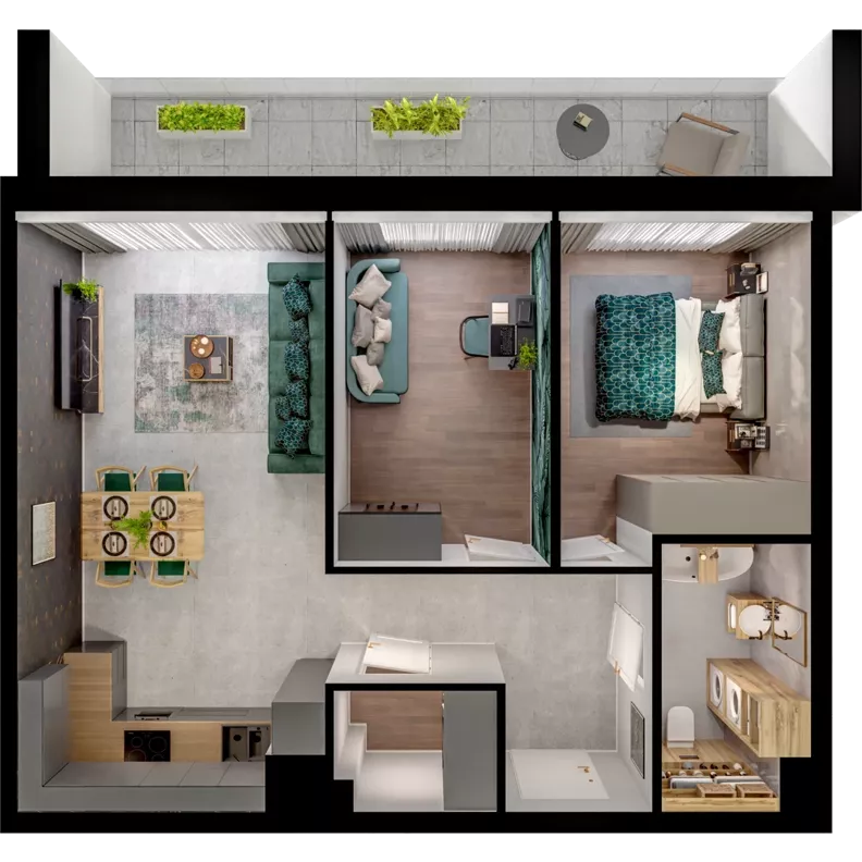 3 pokoje, mieszkanie 59,79 m², piętro 1, oferta nr A02.1.48, Skwer Witosa, Piastów, ul. Bodycha/Witosa