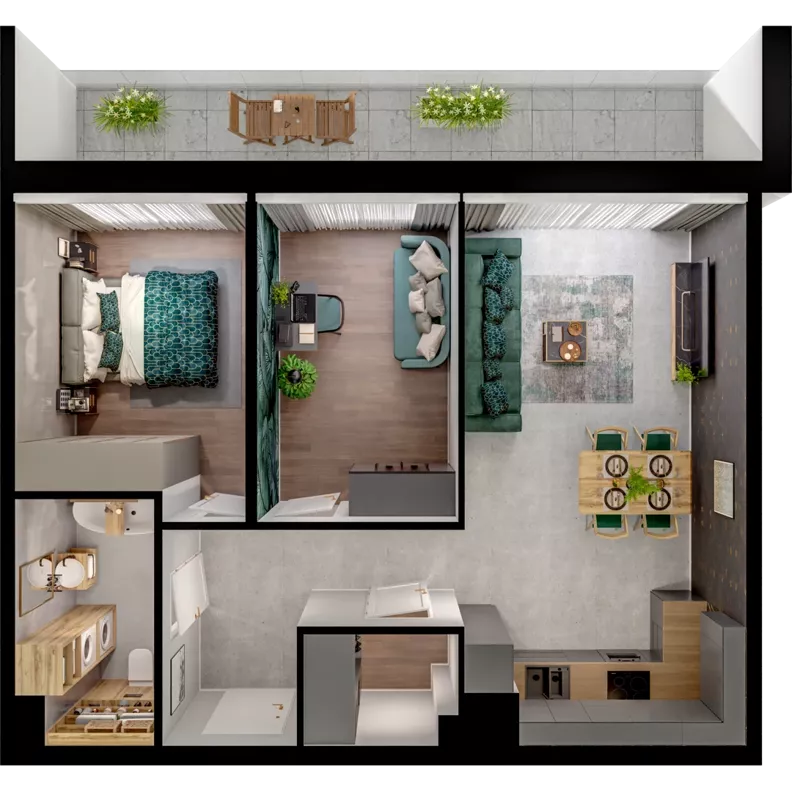 3 pokoje, mieszkanie 59,79 m², piętro 1, oferta nr A02.1.47, Skwer Witosa, Piastów, ul. Bodycha/Witosa